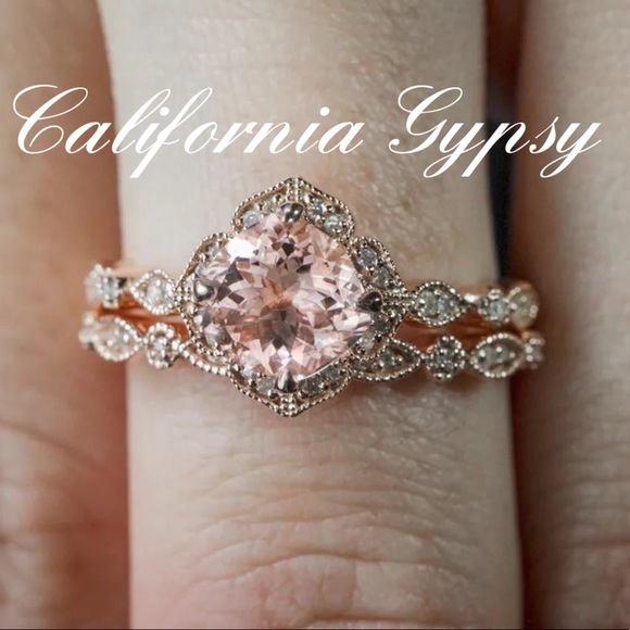 S925 2 Pcs Rose Gold Filagree Ring - Picture 3 of 4